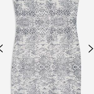 Topshop Snake Skin Effect Mini Dress